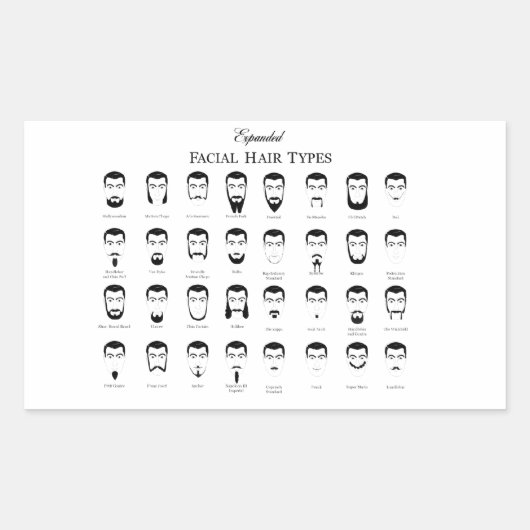 Stijlvolle Baard Types Sticker (Voorkant)