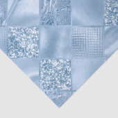 Stijlvolle Baby Blue Glitter en Folie Diamond Tile Tissuepapier (Detail)