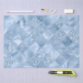 Stijlvolle Baby Blue Glitter en Folie Diamond Tile Tissuepapier (Craft)