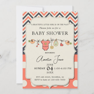 Stijlvolle baby shower uitnodiging