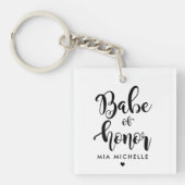 Stijlvolle baby van Honor Black en White Sleutelhanger (voorkant)
