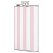 Stijlvolle babyroze en wit gestreepte moderne vint heupfles (Links)