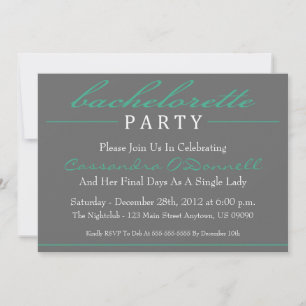Stijlvolle Bachelorette Party nodigt donkergroen u Kaart