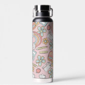 Stijlvolle Back to School iconen Waterfles (Achterkant)