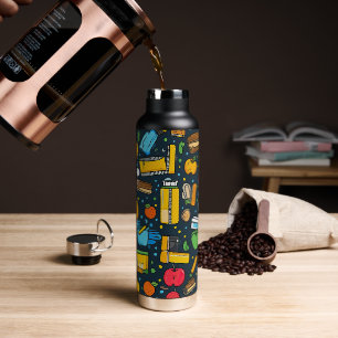 Stijlvolle Back to School iconen Waterfles