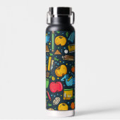 Stijlvolle Back to School iconen Waterfles (Voorkant)