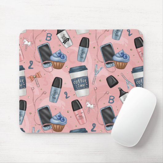 Stijlvolle Back-to-School Mousepad voor meisjes Muismat (Met muis)