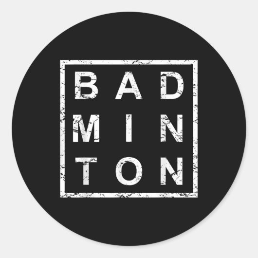 Stijlvolle Badminton Ronde Sticker (Voorkant)