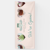 Stijlvolle bakkerijtaart Logo & hart foto waren op Spandoek (Verticaal)