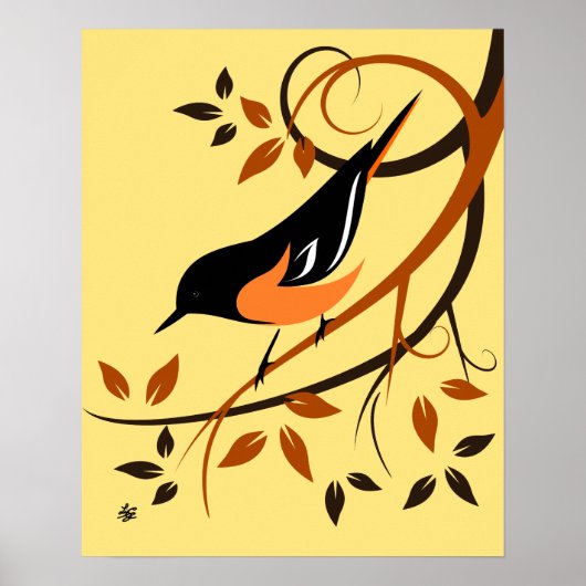 Stijlvolle Baltimore Oriole Art Poster (Voorkant)