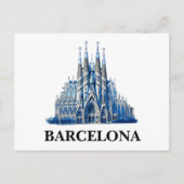 Stijlvolle Barcelona Spanje kathedraal Vintage Briefkaart (Voorkant)
