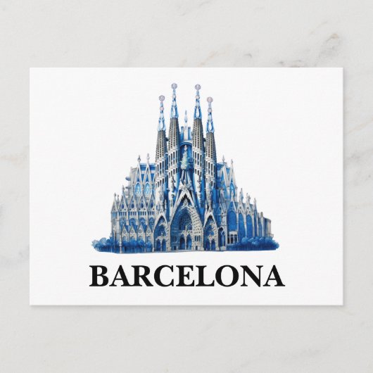 Stijlvolle Barcelona Spanje kathedraal Vintage Briefkaart (Voorkant)