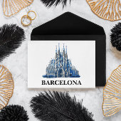 Stijlvolle Barcelona Spanje kathedraal Vintage Briefkaart
