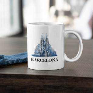 Stijlvolle Barcelona Spanje kathedraal Vintage Koffiemok