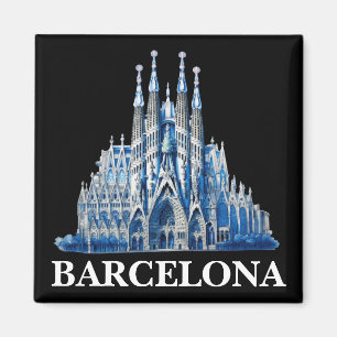 Stijlvolle Barcelona Spanje kathedraal Vintage Magneet