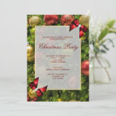 Stijlvolle Baubles & Bows Kerstfeest Kaart (Staand voorkant)