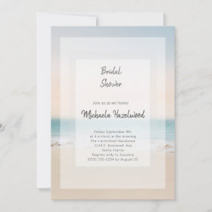 Stijlvolle beach Bridal Shower Invitation Kaart