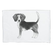 Stijlvolle Beagle Hond Illustratie In Zwart En Wit Kussensloop (Voorkant-Links)