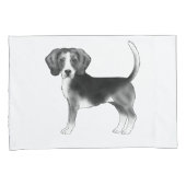 Stijlvolle Beagle Hond Illustratie In Zwart En Wit Kussensloop (Voorkant-Rechts)