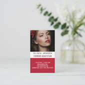 Stijlvolle Beautician Foto Visitekaartje (Staand voorkant)