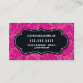 STIJLVOLLE BEAUTY classy bloeiend zwart magenta ro Visitekaartje (Achterkant)