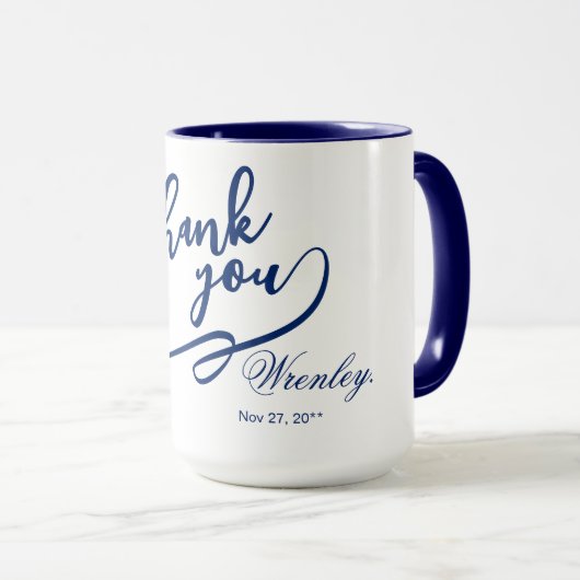 Stijlvolle Bedankt Navy 15 oz Combo Mok voor Cadea (Voorkant rechts)