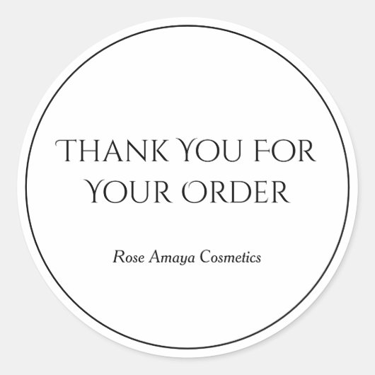 Stijlvolle Bedankt voor uw bestelling sticker (Voorkant)