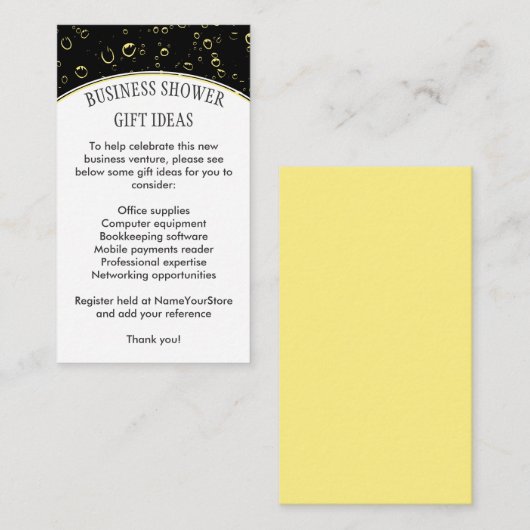 Stijlvolle Bedrijfshower Informatiekaartje (Voorkant / Achterkant)