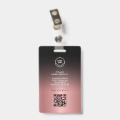 Stijlvolle bedrijfsnaam ID foto QR Black Roos Gold Badge (Back with Clip)