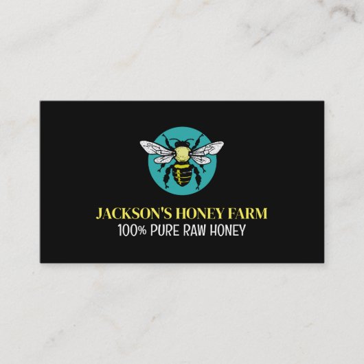 Stijlvolle Bee Logo - Imker, Honing Boer Visitekaartje (Voorkant)