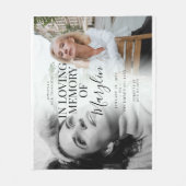 Stijlvolle begrafenisherinnering voor en na foto fleece deken (Voorkant)