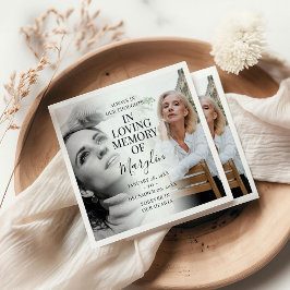 Stijlvolle begrafenisherinnering voor en na foto servet