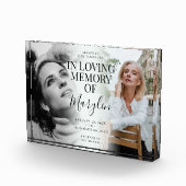 Stijlvolle begrafenisherinnering voor en na glas fotoblokken (Rechts)