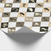 Stijlvolle Beige Cream Equestrian Diamond Pattern Cadeaupapier (Hoek)