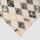 Stijlvolle Beige Cream Equestrian Diamond Pattern Tissuepapier (Detail)