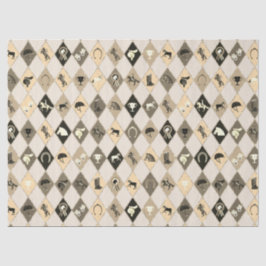 Stijlvolle Beige Cream Equestrian Diamond Pattern Tissuepapier