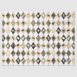 Stijlvolle Beige Crème Equestrian Diamond Patroon Tissuepapier