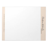 Stijlvolle Beige Minimalist Notitieblok (Voorkant)