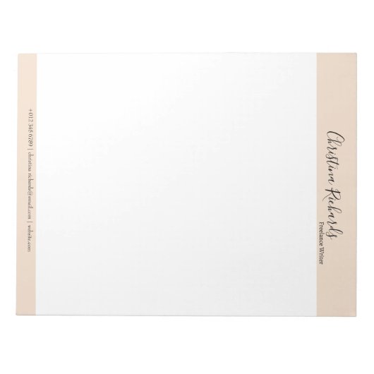 Stijlvolle Beige Minimalist Notitieblok (Voorkant)