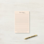Stijlvolle Beige Minimalist Post-it® Notes (Op bureau)