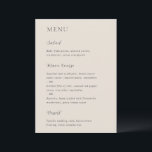 Stijlvolle Beige Moderne Trouwdag Menu<br><div class="desc">Moderne trouwmenu met een eenvoudig maar elegant ontwerp.</div>