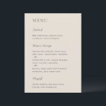 Stijlvolle Beige Moderne Trouwdag Menu<br><div class="desc">Moderne trouwmenu met een eenvoudig maar elegant ontwerp.</div>