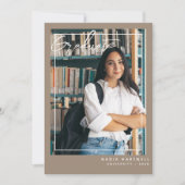 Stijlvolle beige | Twee foto Afstuderen open huis Kaart (Voorkant)