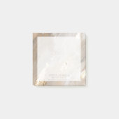 Stijlvolle Beige Waterverf Gold Folie Naam Notaris Post-it® Notes (Voorkant)