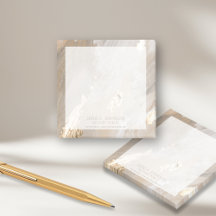 Stijlvolle Beige Waterverf Gold Folie Naam Notaris