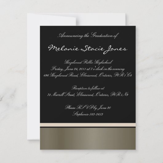 Stijlvolle bekendmaking Afstudeerder / Uitnodiging (Achterkant)