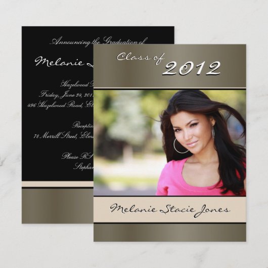 Stijlvolle bekendmaking Afstudeerder / Uitnodiging (Voorkant / Achterkant)