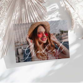 Stijlvolle belettering afstuderen Aankondiging