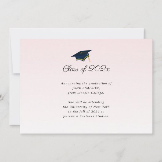 Stijlvolle belettering afstuderen Aankondiging (Achterkant)