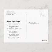 Stijlvolle belettering Save the Date briefkaart (Achterkant)